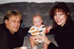 Malcolm and his family, 1995, His son Oliver & his partner Suzi